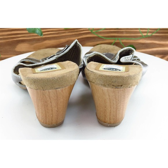 Dr. Scholl's Sz 10 M Silver Gladiator Leather Women‎ Sandals - Picture 6 of 10